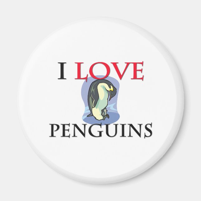 I Love Penguins Magnet (Front)