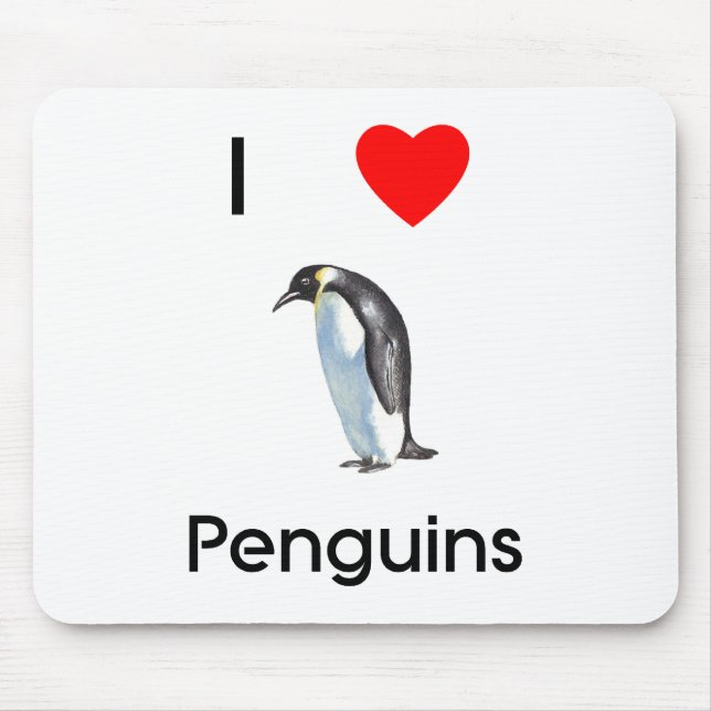 I love penguins Mousepad (Front)