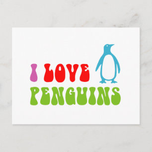 I Love Penguins Postcard