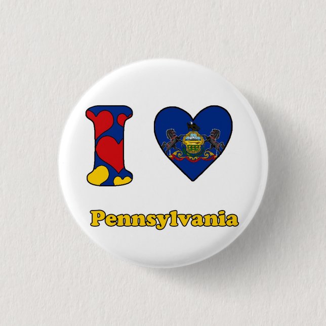 I love Pennsylvania 1 Inch Round Button (Front)