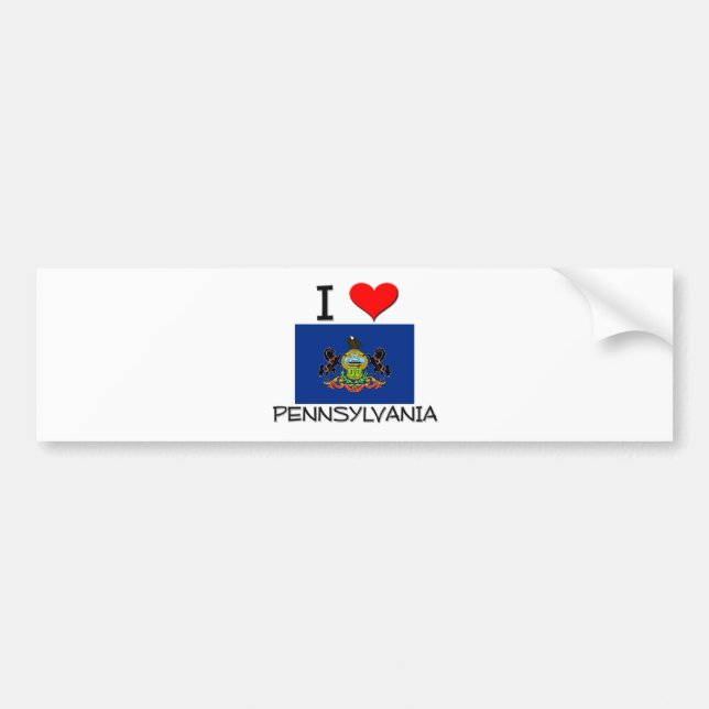 I Love Pennsylvania Bumper Sticker (Front)