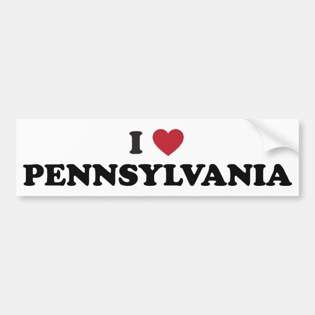 I Love Pennsylvania Bumper Sticker (Front)