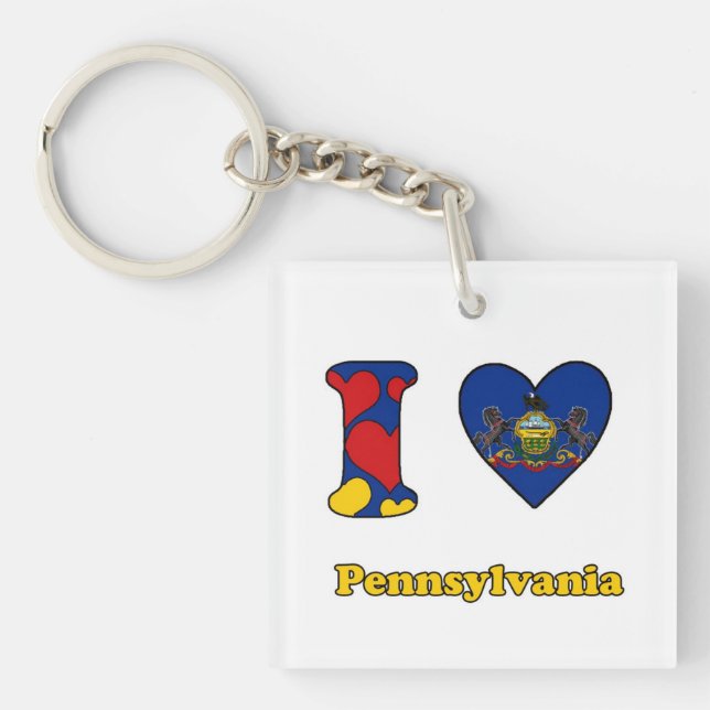 I love Pennsylvania Keychain (Front)