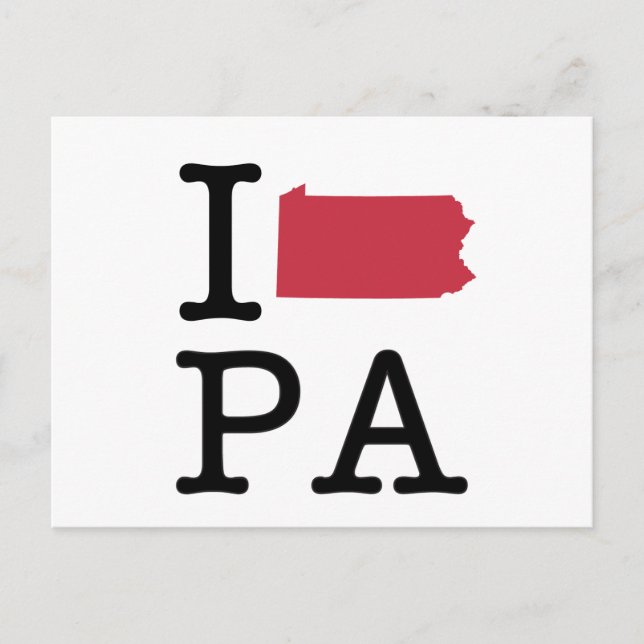I Love Pennsylvania Postcard (Front)