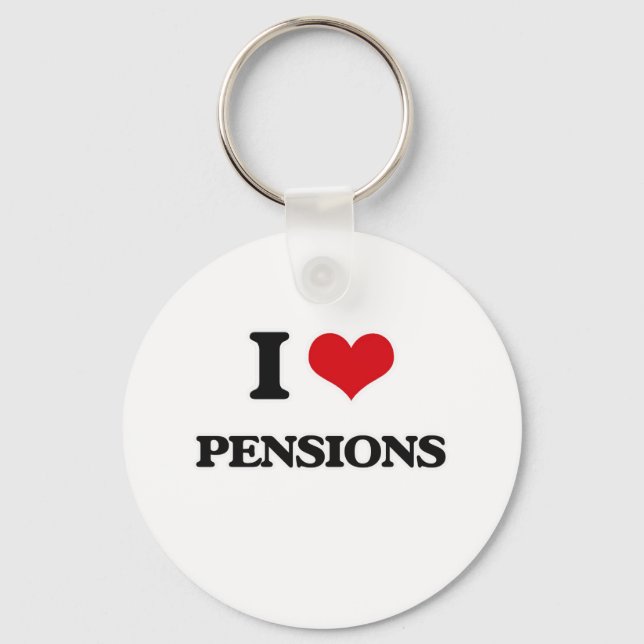 I Love Pensions Keychain (Front)