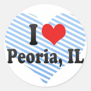 I Love Peoria, IL Classic Round Sticker