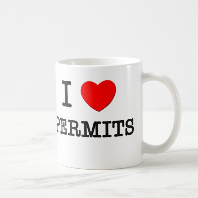 I Love Permits Coffee Mug (Right)