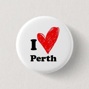 I Love Perth 1 Inch Round Button
