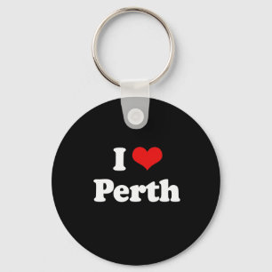 I Love Perth Tshirt White Tshirt Keychain