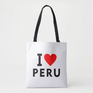 I love Peru country like heart travel tourism Tote Bag