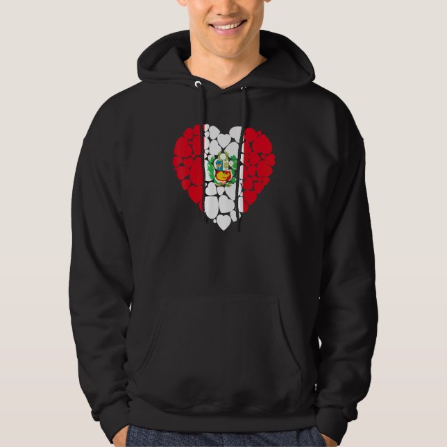 I Love Peru Flag Peruvian Hoodie (Front)