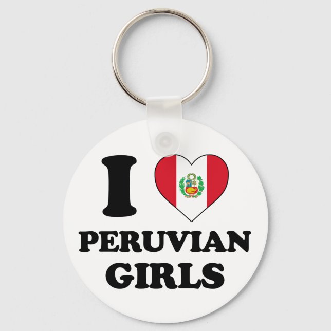 I love Peruvian girls Keychain (Front)
