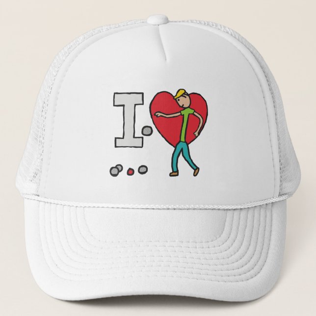 I Love Petanque Trucker Hat (Front)