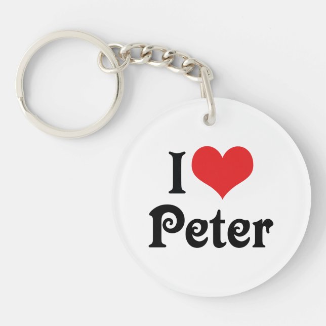 I Love Peter Keychain (Front)