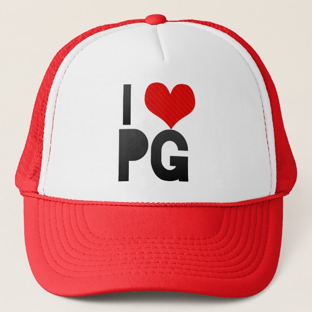 I Love PG Trucker Hat (Front)