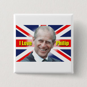 I Love Philip 2 Inch Square Button