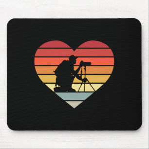 I Love Photographing Vintage Heart Mouse Pad