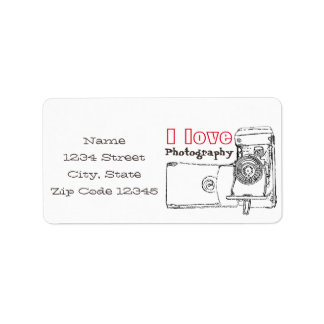 I Love Photography Retro Camera Label