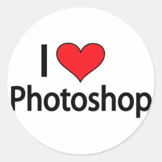 I love photoshop classic round sticker
