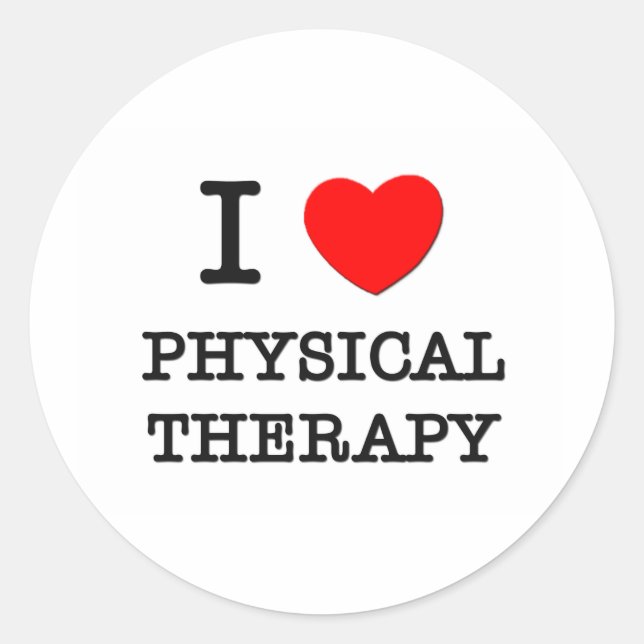 I Love Physical Therapy Classic Round Sticker (Front)