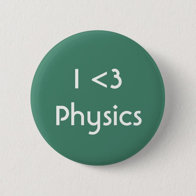 I Love Physics 2 Inch Round Button (Front)