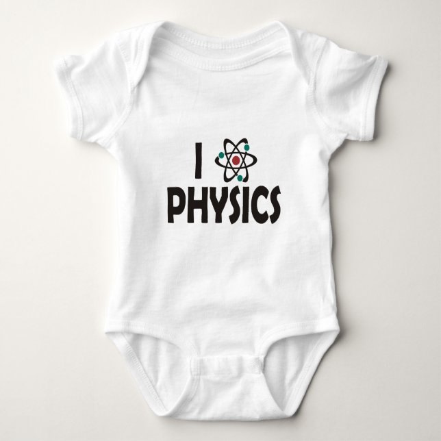 I Love Physics Baby Bodysuit (Front)