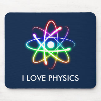I LOVE PHYSICS - dark blue mousepad