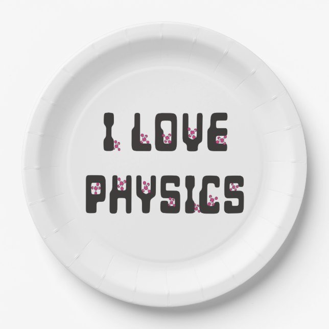 I love Physics Paper Plate (Front)