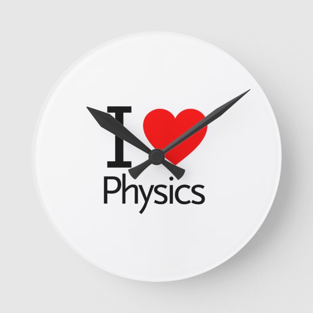 I Love Physics Round Clock (Front)