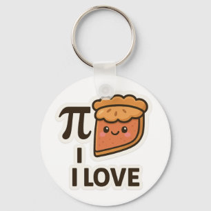 I Love Pi Sticker – Cute Math & Pie Pun Design Keychain