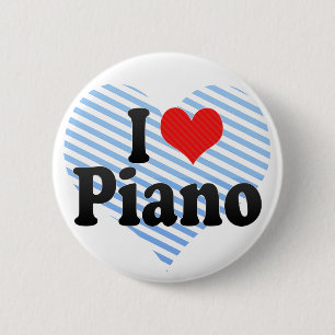 I Love Piano 2 Inch Round Button