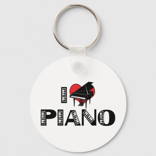 I Love Piano Keychain (Front)