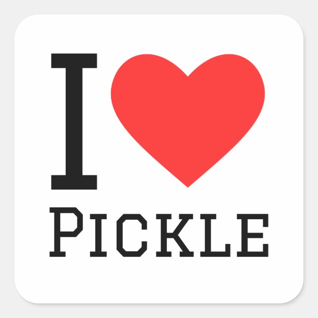 I love pickle square sticker (Front)