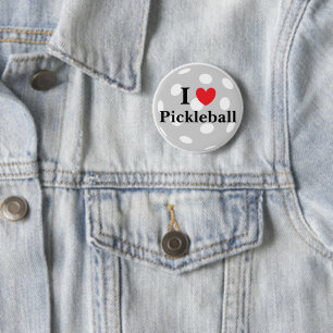 "I Love Pickleball" 2 Inch Round Button