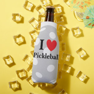 "I Love Pickleball" Bottle Cooler