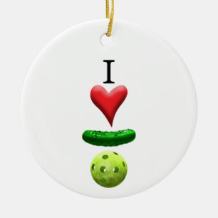 I Love Pickleball - Ceramic Ornament