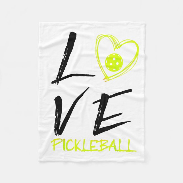 I love pickleball funny pickle ball  fleece blanket (Front)