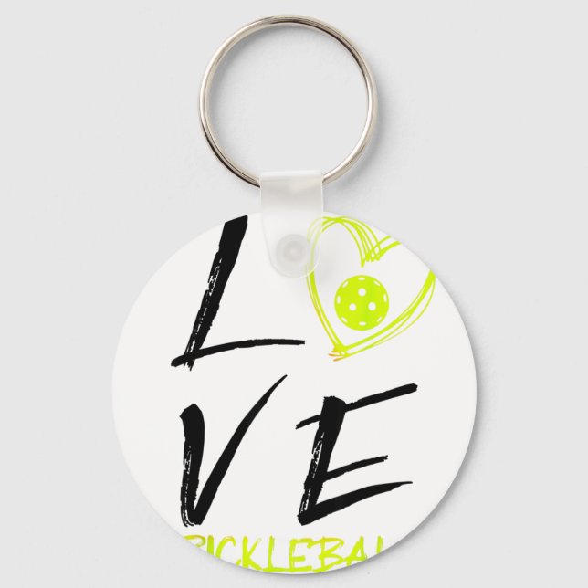 I love pickleball funny pickle ball  keychain (Front)