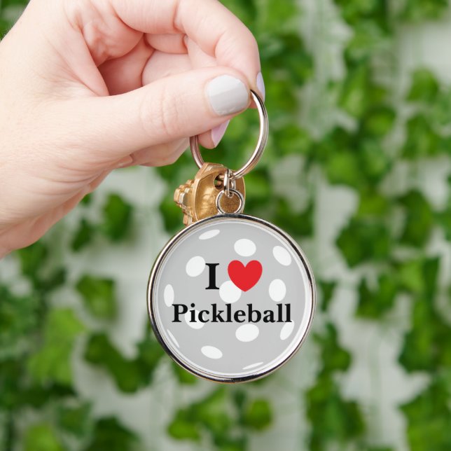 "I Love Pickleball" Keychain (Hand)