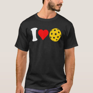 I Love Pickleball Paddleball Lover Red Heart Valen T-Shirt