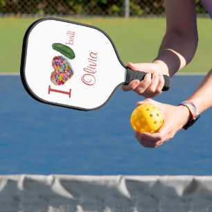 I Love Pickleball Personalized Pickleball Paddle