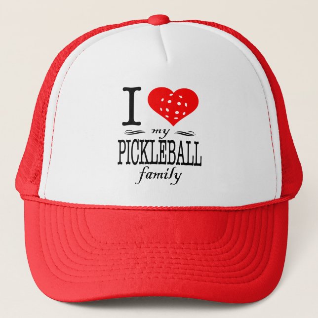 I Love Pickleball Saying Trucker Hat (Front)