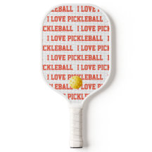 I LOVE PICKLEBALL Sports Fun Yellow Ball Net Text