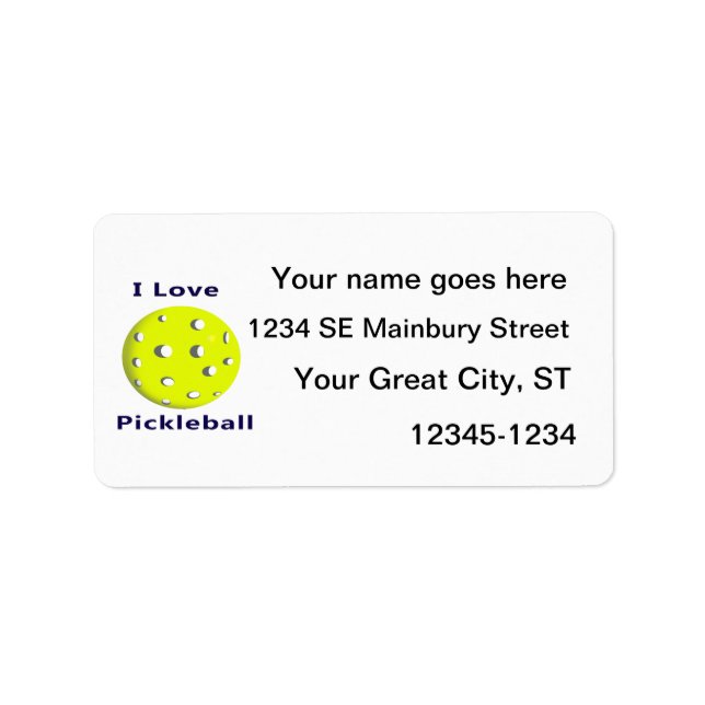 I love pickleball w yellow ball.png label (Front)