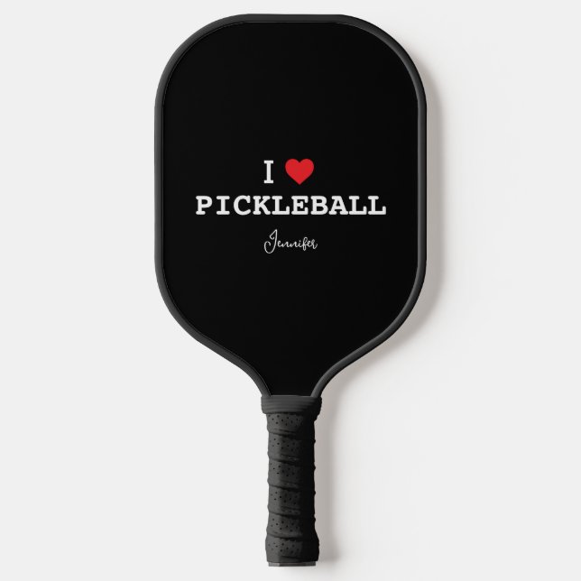 I Love Pickleball with Personalized Name Paddle (Front)