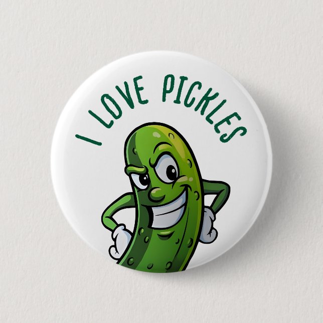 I Love Pickles 2 Inch Round Button (Front)