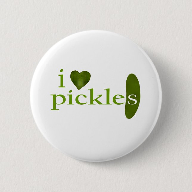 I Love Pickles 2 Inch Round Button (Front)