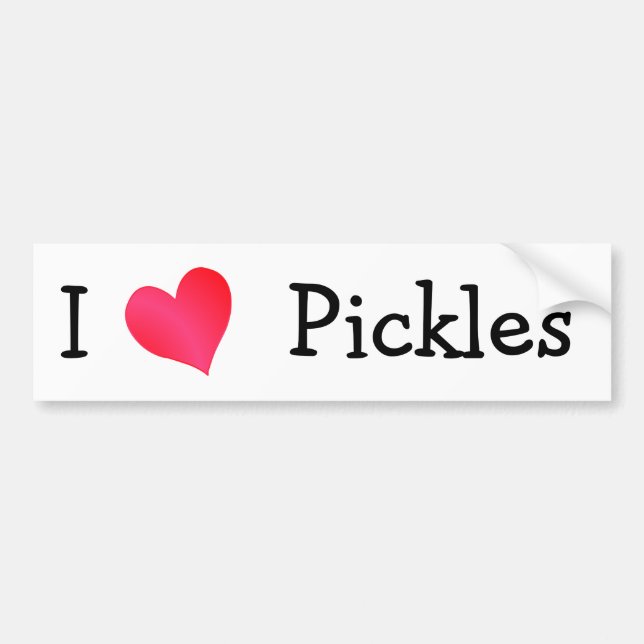 I Love Pickles Bumper Sticker (Front)