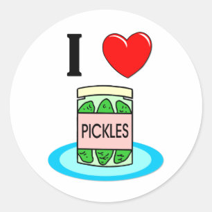 I Love Pickles Classic Round Sticker