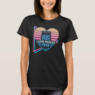 I Love Pickles I Love Pickles Cucumber Retro T-Shirt